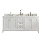 Queen 72-Inch Double Sink Quartz Carrara Vanity In Pure White set