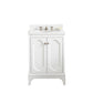 Queen 24-Inch Single Sink Quartz Carrara Vanity In Pure White set