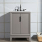 Elizabeth 24-Inch Single Sink Carrara White Marble Vanity In Cashmere Grey set