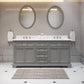 72 Inch Double Sink Bathroom Vanity, Mirrors And Faucets, Derby Collection