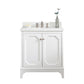 Queen 30-Inch Single Sink Quartz Carrara Vanity In Pure White set