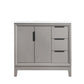 Elizabeth 36-Inch Single Sink Carrara White Marble Vanity In Cashmere Grey set