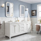 Queen 72-Inch Double Sink Quartz Carrara Vanity In Pure White set