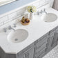 60" Palace Collection Quartz Carrara Bathroom Vanity Sets