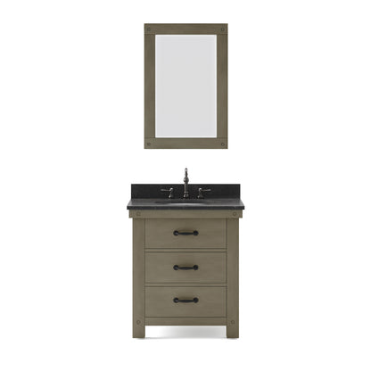 30 Inch Grizzle Grey Single Sink Bathroom Vanity With Mirror And Faucet from The ABERDEEN Collection