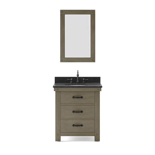 30 Inch Grizzle Grey Single Sink Bathroom Vanity With Mirror And Faucet from The ABERDEEN Collection