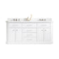 72" Palace Collection Quartz Carrara Bathroom Vanity Set, Mirror in Polished Nickel (PVD) Finish