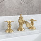 Satin Gold Waterfall and Modern Classic Widespread Lavatory F2-0013 Faucets With Pop-Up Drain