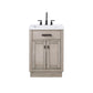 24 In. White Marble oak Vanity, Faucet and Mirror, Chestnut collection