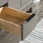 Elizabeth 60-Inch Double Sink Carrara White Marble Vanity In Cashmere Grey set