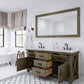 72 Inch Grizzle Grey Double Sink Bathroom Vanity sets With Carrara White Marble Counter Top From The ABERDEEN Collection