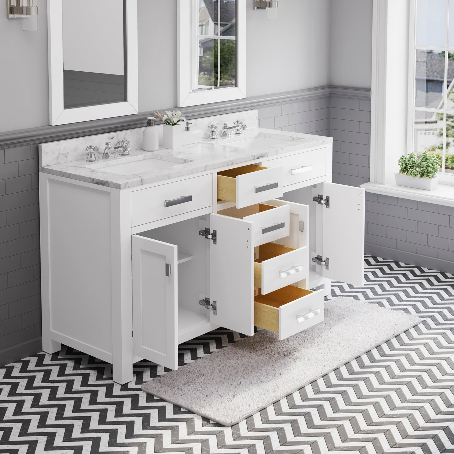 60 Inch Double Sink Bathroom Vanity set The Madison Collection