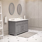 60 Inch Double Sink Bathroom Vanity, Mirrors And Faucets, Derby Collection