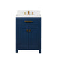 Madison 24-Inch Single Sink Carrara White Marble Vanity In Monarch Blue set