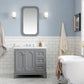 Queen 36-Inch Single Sink Quartz Carrara Vanity In Cashmere Grey set