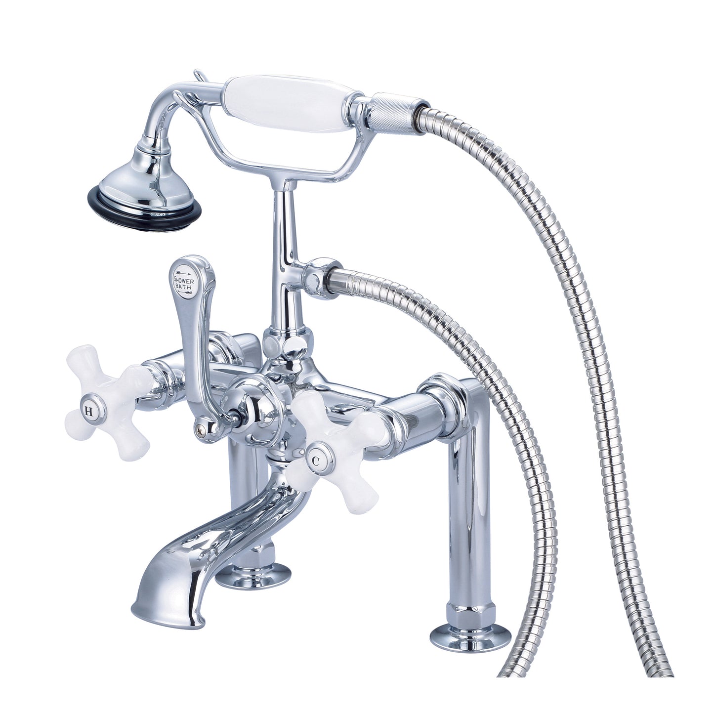 Vintage Classic Tub Faucet With Lever and Cross Handles