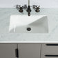 Elizabeth 36-Inch Single Sink Carrara White Marble Vanity In Cashmere Grey set