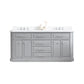 72" Palace Collection Quartz Carrara Multi Color Bathroom Vanity Sets