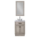 24 In. White Marble oak Vanity, Faucet and Mirror, Chestnut collection