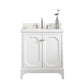 Queen 30-Inch Single Sink Quartz Carrara Vanity In Pure White set