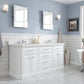 72" Palace Collection Quartz Carrara Multi Color Bathroom Vanity Sets