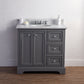 36 Inch Single Sink Carrara Marble Bathroom Vanity set. The Derby Collection