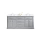 72" Palace Collection Quartz Carrara Multi Color Bathroom Vanity Sets