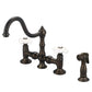 Bridge Style Kitchen Faucet with Side Spray.
