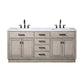 72 In. Double Sink Marble Countertop Vanity Oak with Faucets and Mirrors, Chestnut collection