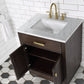 30 In Sink Marble Countertop Vanity, Oak, Faucet and Mirror, Chestnut collection