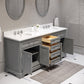 72 Inch Double Sink Bathroom Vanity, Mirrors And Faucets, Derby Collection