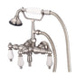 Vintage Classic Wall Mount Tub Faucet With Lever and Cross Handles