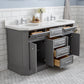 60" Palace Collection Quartz Carrara Bathroom Vanity Sets