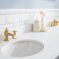 72" Palace Collection Quartz Carrara Bathroom Vanity Set in Satin Gold and Mirrors in Chrome