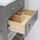 24 Inch MDF Single Bowl Ceramics Top Vanity with U shape Drawer. VIOLA Collection