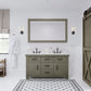 60 Inch Grizzle Grey Double Sink Bathroom Vanity set With Carrara White Marble Counter Top. ABERDEEN Collection