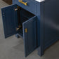 Madison 24-Inch Single Sink Carrara White Marble Vanity In Monarch Blue set