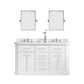 60" Palace Collection Quartz Carrara Bathroom vanity Set