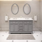 60 Inch Double Sink Bathroom Vanity, Mirrors And Faucets, Derby Collection