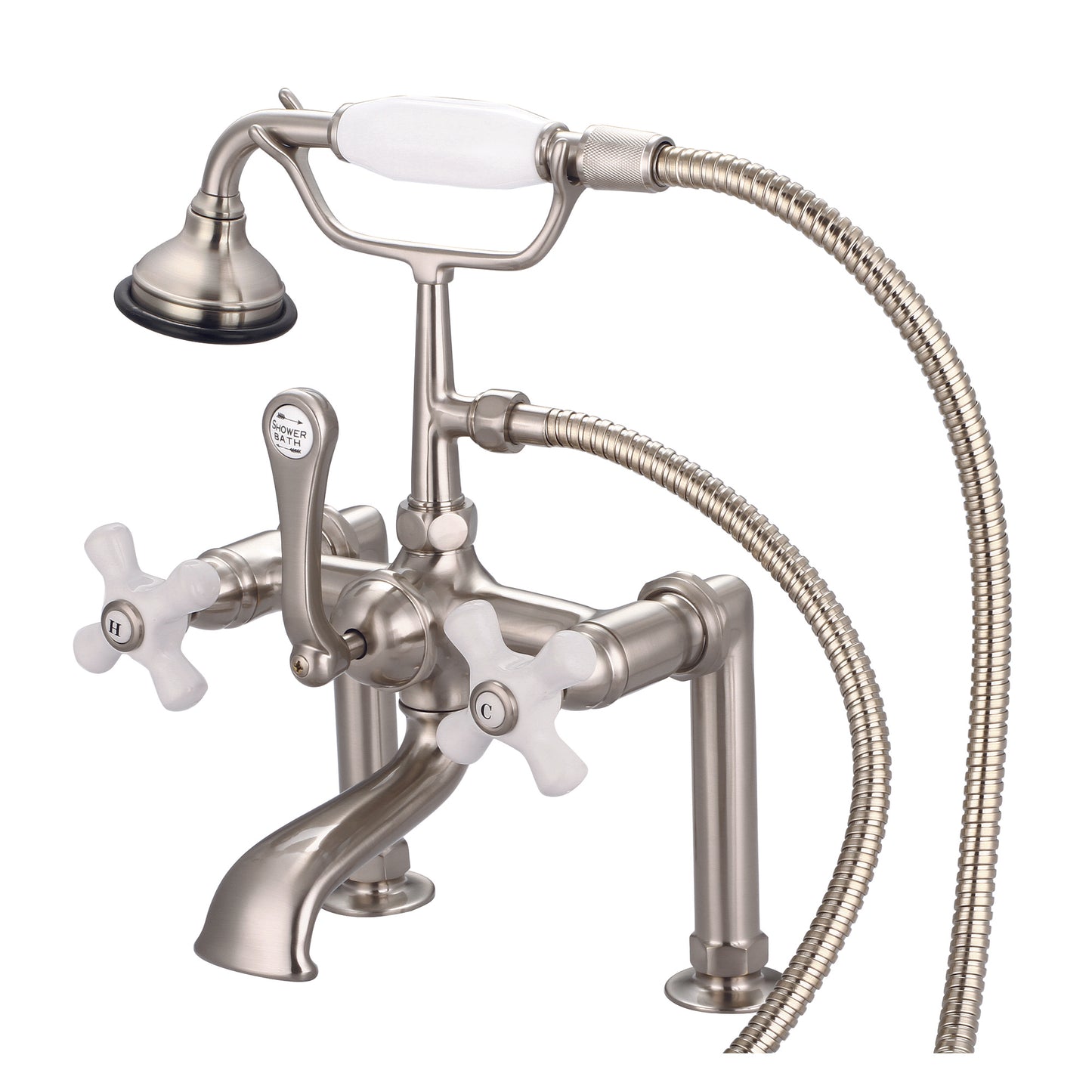 Vintage Classic Tub Faucet With Lever and Cross Handles