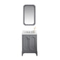 Queen 24-Inch Single Sink Quartz Carrara Vanity In Cashmere Grey set