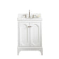 Queen 24-Inch Single Sink Quartz Carrara Vanity In Pure White set