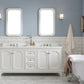 Queen 72-Inch Double Sink Quartz Carrara Vanity In Pure White set